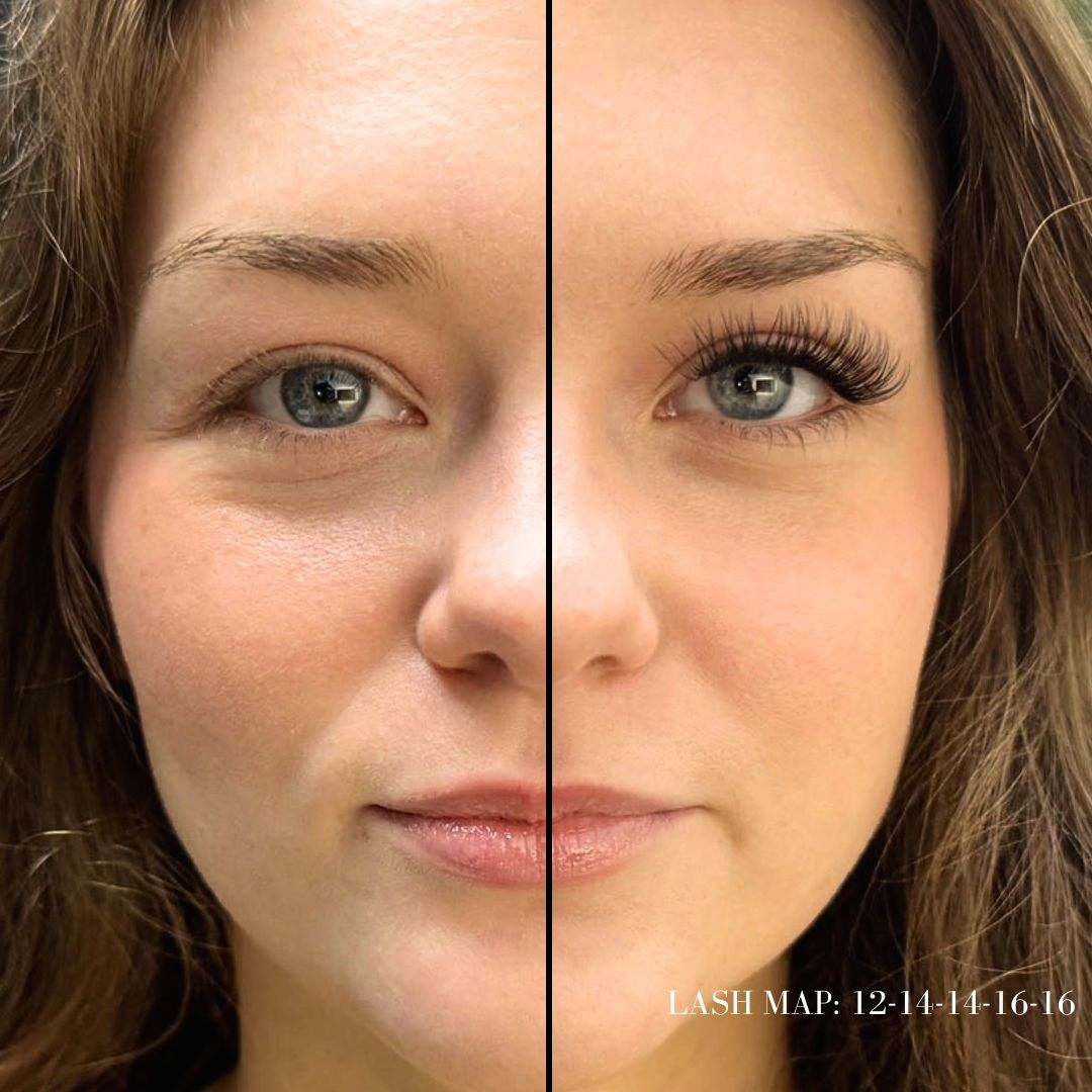 Before and after lash extensions at home. Easy lash extensions look using cluster lashes. | eyelash extensions